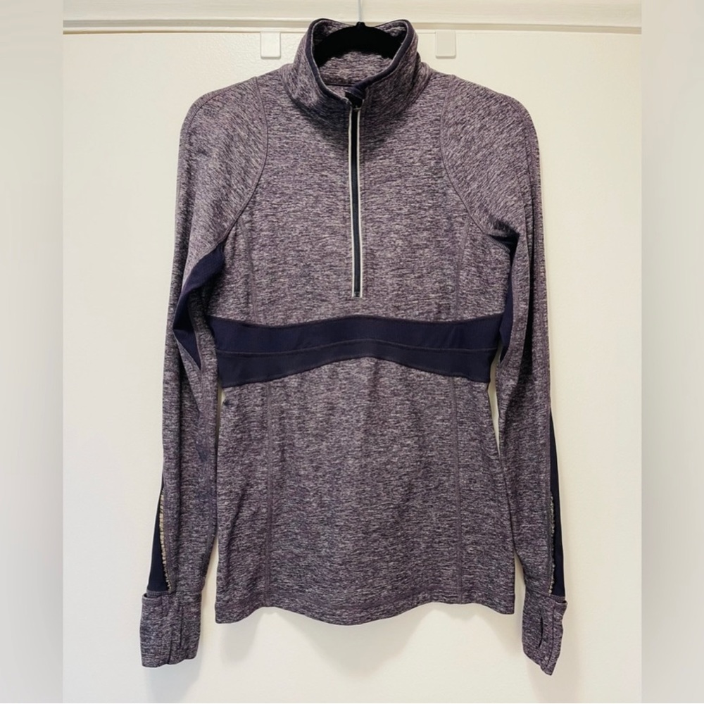 Sz 8 | Lululemon Run: Distance Pullover | 
Heathered Black Grape & Black Grape